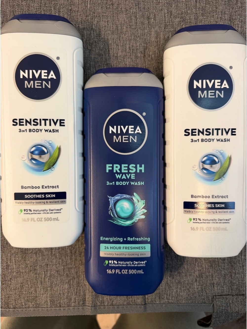 Nivea Men Body Wash Sensitive & Fresh Wave 3-1 Set of 3